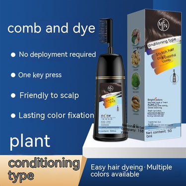 Hair Dye Dark Brown Easy To Comb Color Female Bubble Plant Natural Non-stimulation